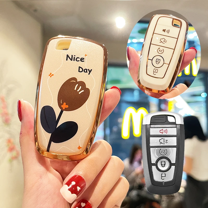 5 Button TPU Car Remote Key Case Cover Shell Fob For 2019 2020 Ford Mustang Explorer Edge Fusion Mondeo F150 F250 F350 F450 F550