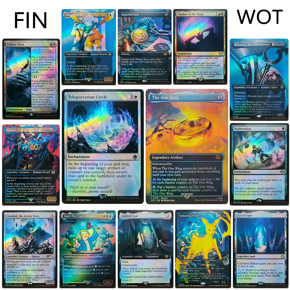 

WOT FIN TCG Волшебная настольная игра, коллекционные карты, сделай сам, самодельный аэрит, один кольцо, священное литейное изделие, Golbez Mithril Coat, лазерная вспышка