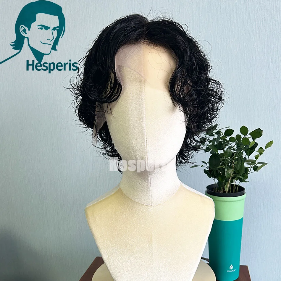 

Hesperis Lace Front Human Hair Wig For Men Brazilian Remy 13x6 Deep Part Short Pixie Cut Wig For Male Pre Plucked Bang Wigs