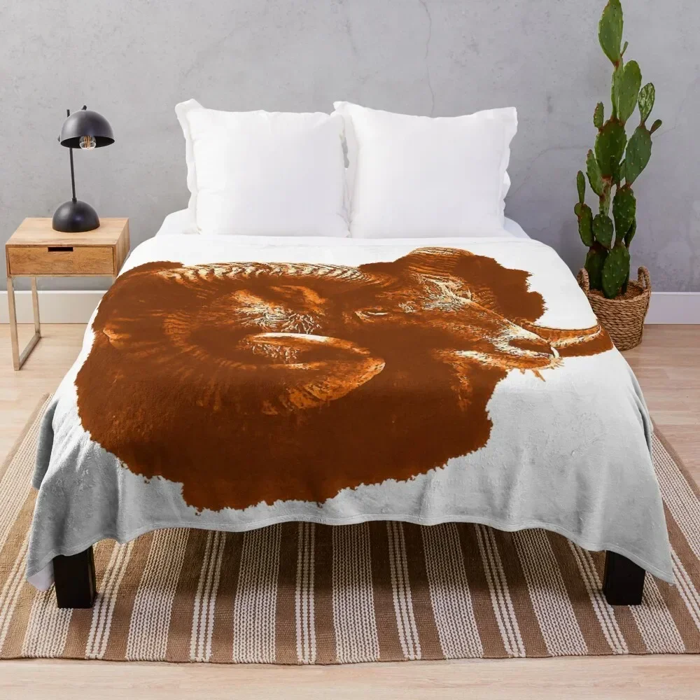 

Mouflon head, sheep head, wild sheep, animal shirts for men Throw Blanket Kid'S Flannels heavy to sleep For Baby Blankets