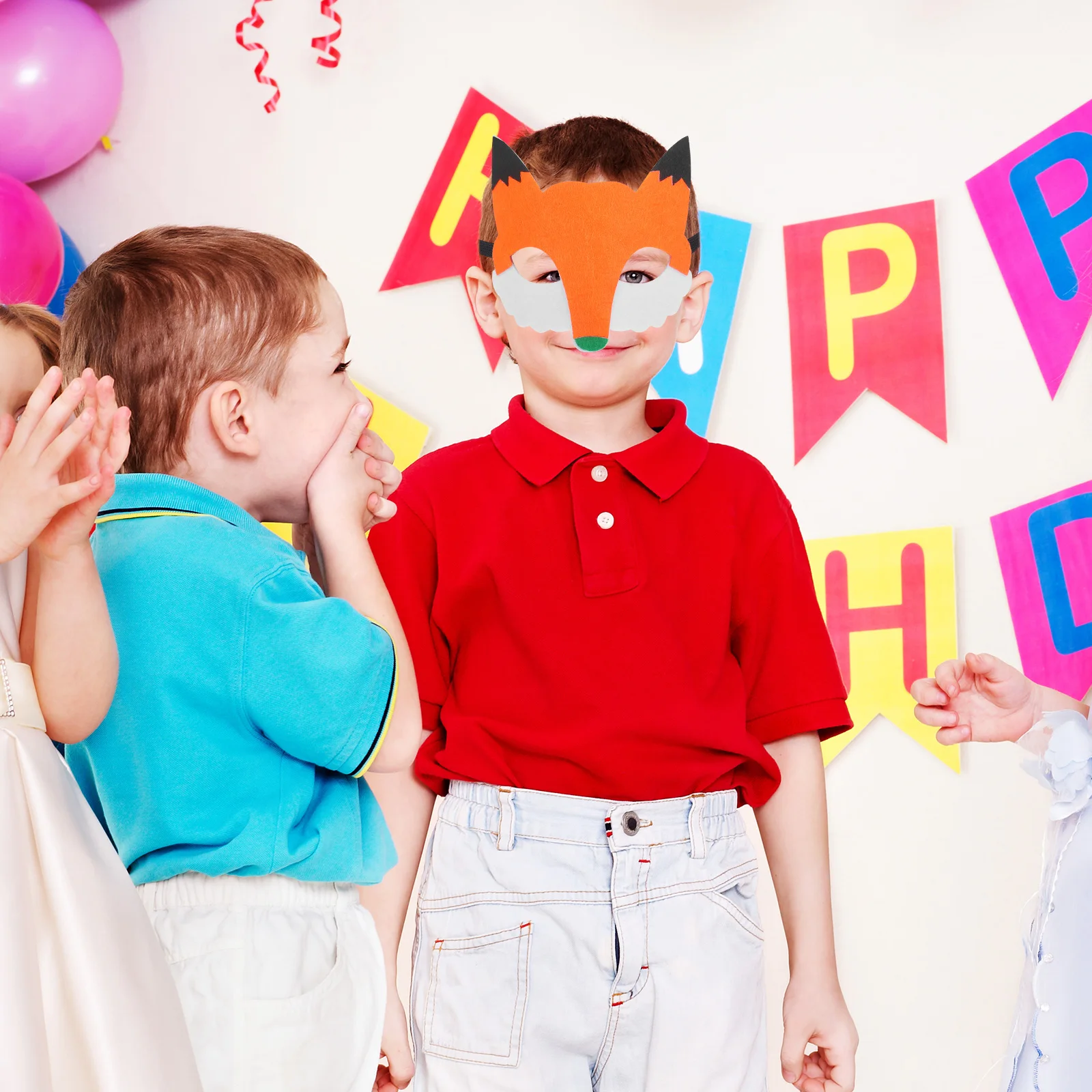 

Fox Mask Mask Pcs Animal Masks Kids Non-woven Animal Masks For Kids Fabric Cartoon Halloween Party Decor Reusable Carnival DIY