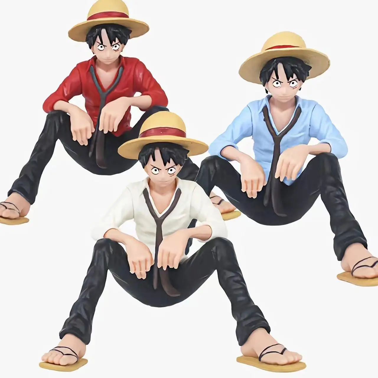 Anime One Piece 10cm Monkey D Luffy Figure Model Toys Sabo Ace Doll Cake Car Decoration Collection Doll Toy Gift