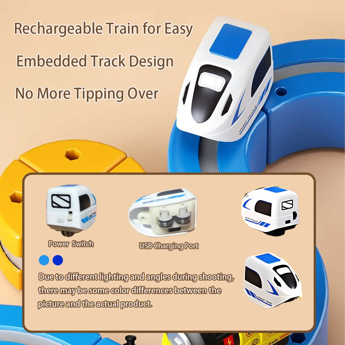 Set di binari magnetici elettrici fai-da-te con veicoli ferroviari ad alta velocità Gioco di costruzione STEM Puzzle Cube Toy per regalo per bambini (1-100 + pezzi)