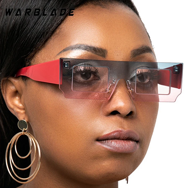 

Punk One-Piece Women's Sunglasses Luxury Designer Brand Square Frame Men Sunglass Summer Traveling Driving Fashion Eyewear UV400
