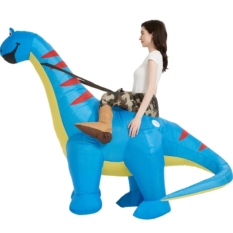 ชุดไดโนเสาร์ Inflatable ขี่ Diplodocus T Rex Air Blow up ตลกฮาโลวีนเครื่องแต่งกายสําหรับผู้ใหญ่ผู้ชายผู้หญิง MS23324