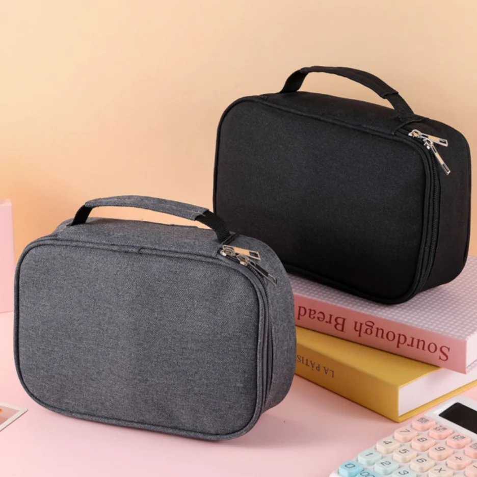 Large Capacity Makeup Bag for Paintbrushes & Makeup Brushes, 2 Removable Brush Inserts, Desktop Storage Organizer Bag view 3