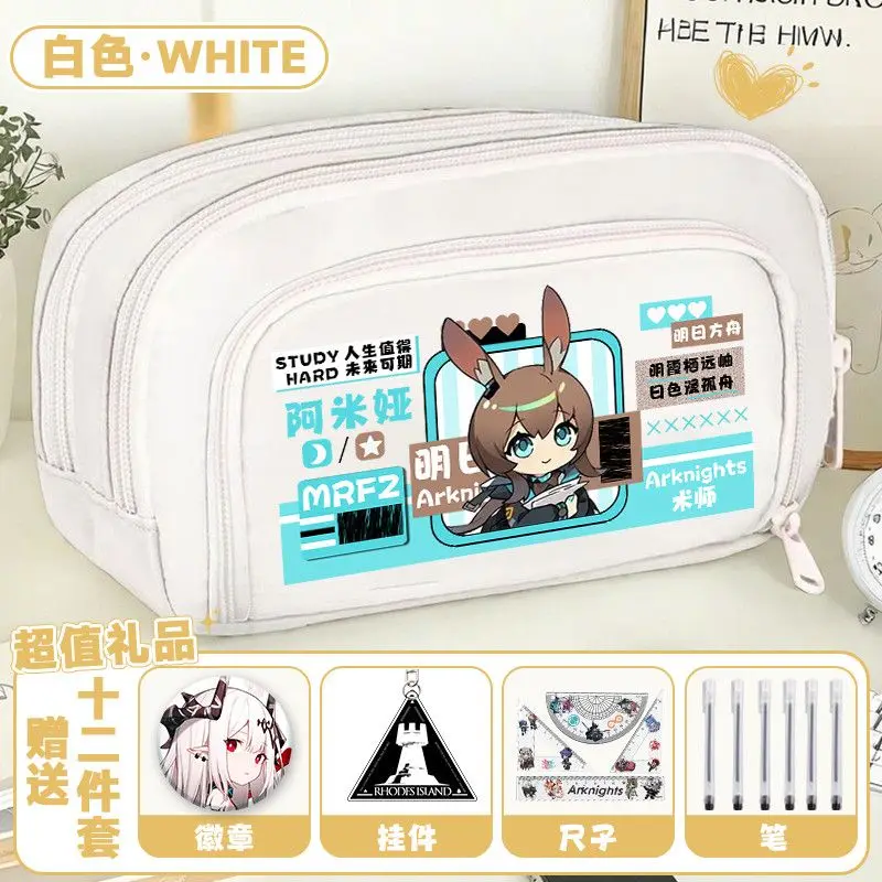 متوفر 2025 لعبة أنيمي الفرسان كوس Amiya Skadi Exusiai SilverAsh للجنسين الحرم الجامعي طباعة بسيطة تخزين مقلمة هدية