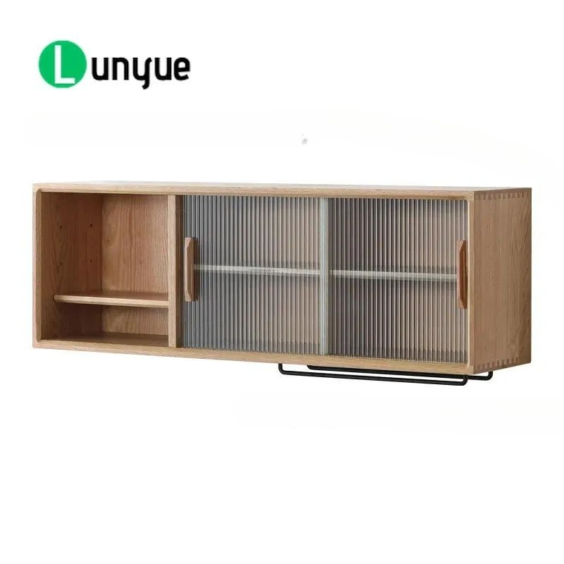 Solid Wood Wall Mounted Hanging Cabinet Kitchen Bedroom Storage Bookcase Closet Locker Space Saving Home Organization