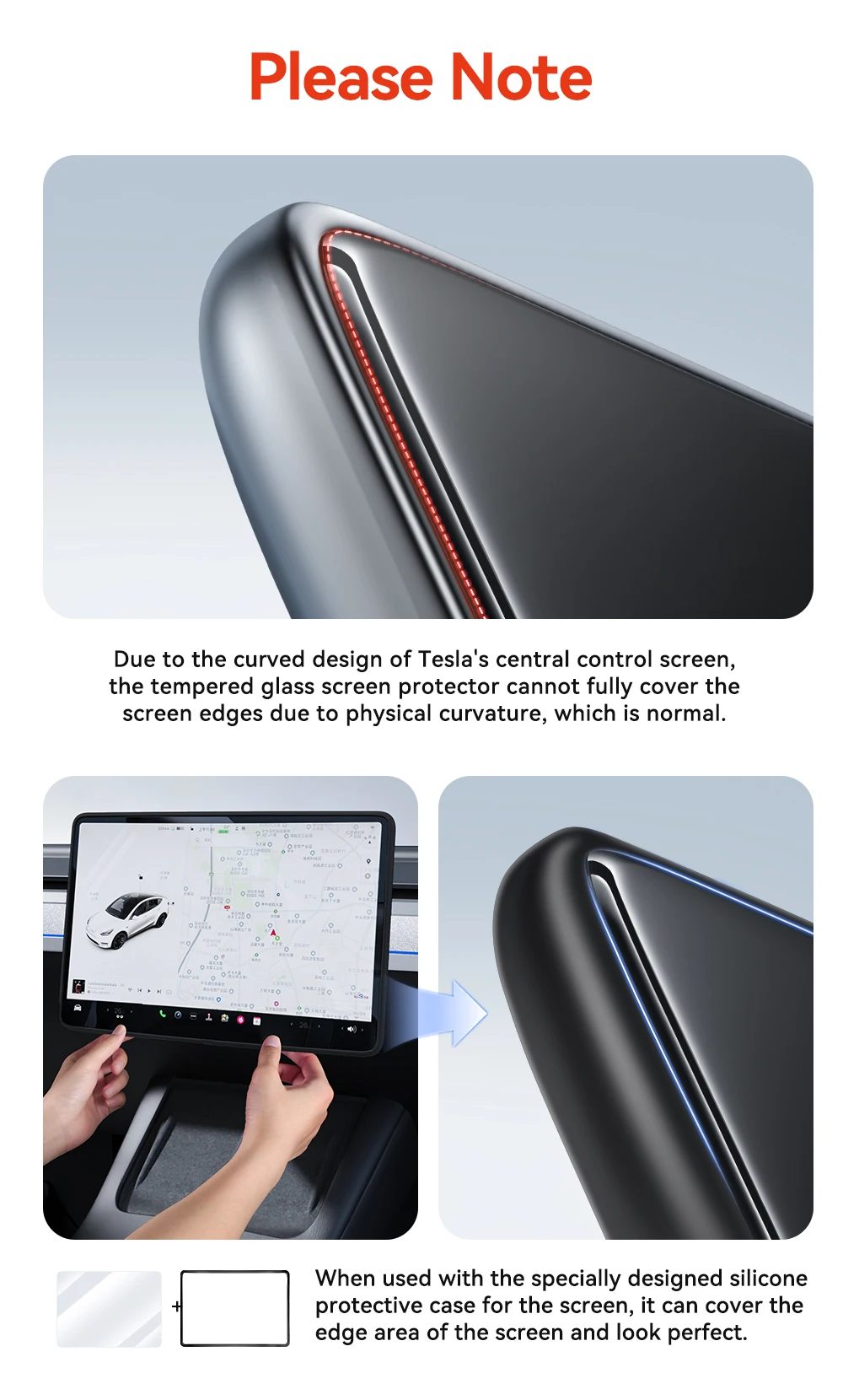 YZ Schutzfolie aus gehärtetem Glas für Tesla Model Y/YL Juniper 3 Highland, Schutzfolie für den Bildschirm der Mittelkonsole in der hinteren Reihe – Detail 1