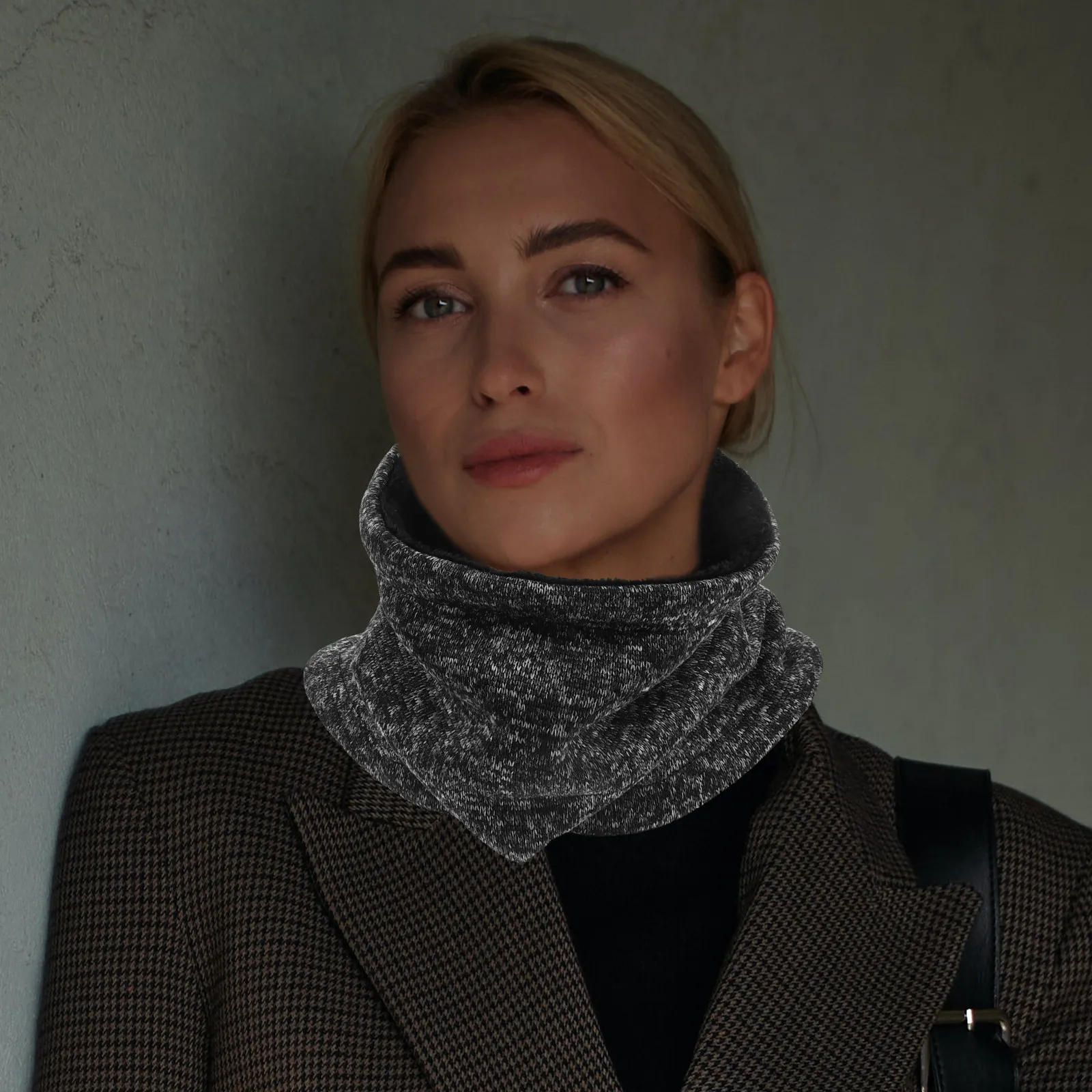 Dark Grey Riding Scarf Winter Neck Warmer Gaiter Windproof Ski Cycling Neck Scarf Outdoor Hiking Running Face Mask