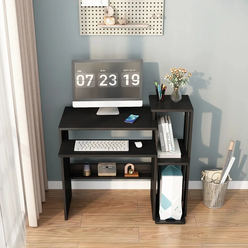 مكتب مكتب اتجاهي مع طاولة رفع علوية للرف لألعاب الكمبيوتر الصغيرة والأثاث الكامل القابل للطي ومكتب الحركة ذو الإطار المزدوج #4