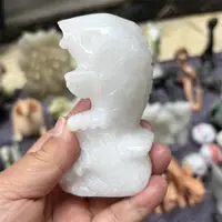 1PCS Natural Quartz White Jade Fish Animal Carving Polished Reiki Healing Fengshui High-Quality Room Decor Energy Gift 6