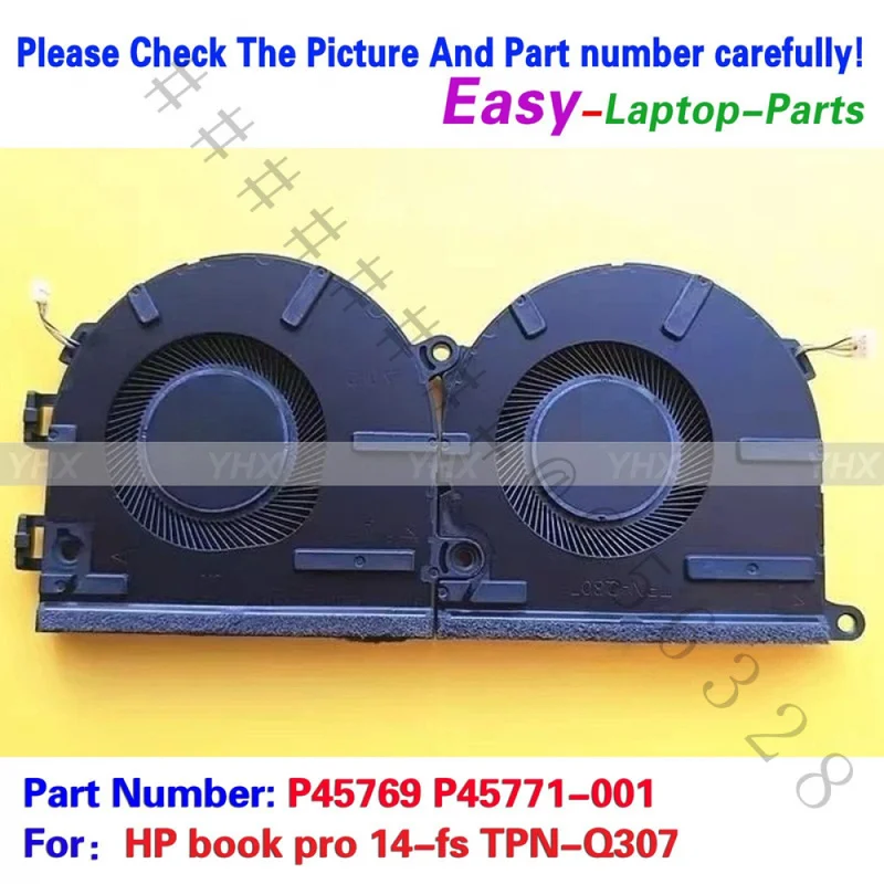 SS+New Laptop Cooling Fan For HP Book Pro 14-fs TPN-Q307 P45769-001 P45771-001 Notebook Cooler Radiator Fan Replacement Parts