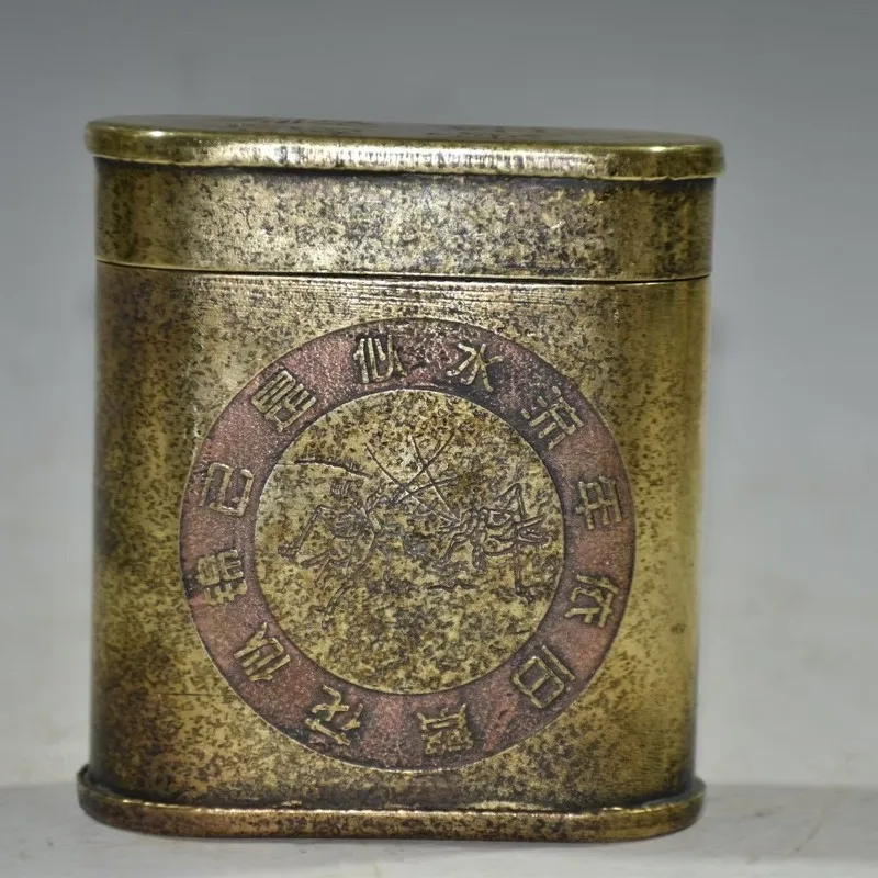 Copper tobacco box, toothpick tobacco box, children's ink box, furniture ornaments, handicrafts