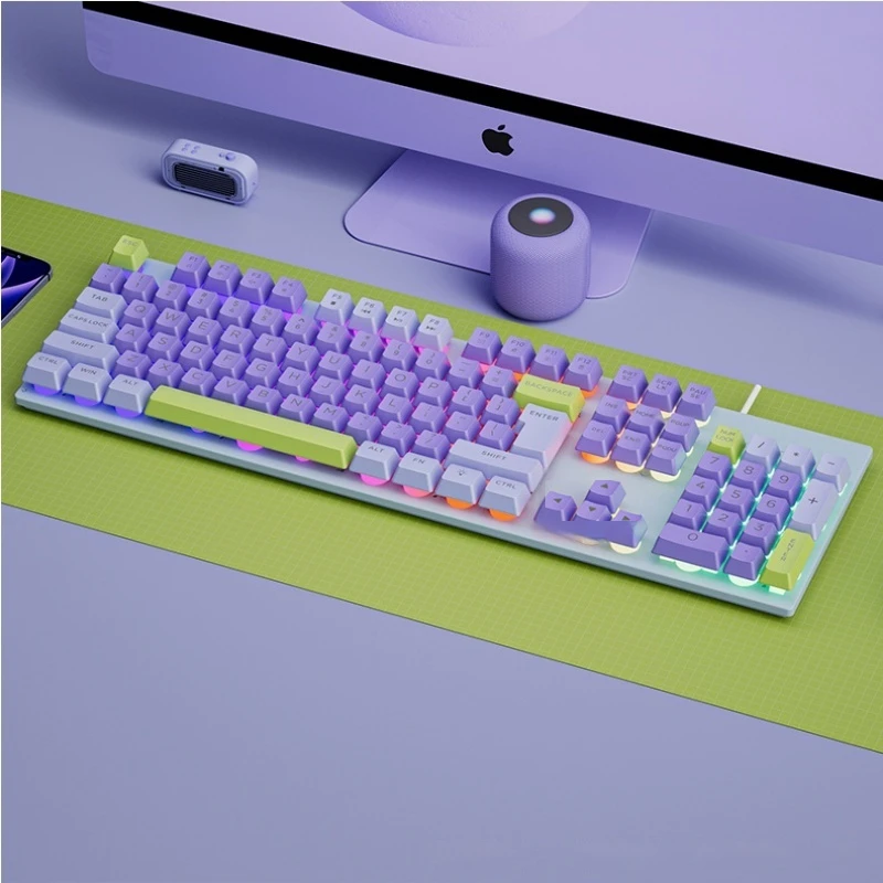 Gaming Keyboard, Multi Light Keyboard, Desktop Computer, Laptop, Wired Color Keyboard, Gift For Electronic Games Mechanical Feel