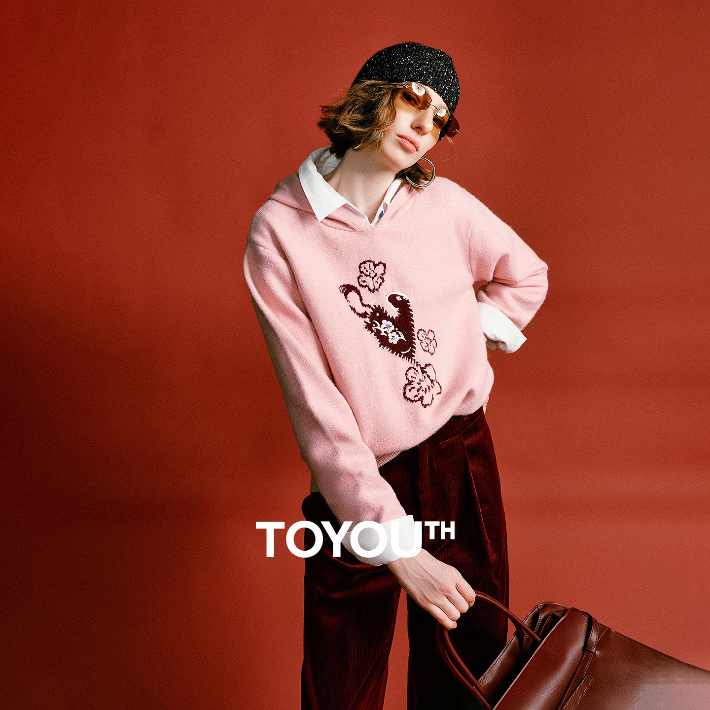 TOYOUTH Mengzhu Daji Suéter de alta qualidade de marca de ano novo para mulheres 2025 inverno novo top com capuz ​