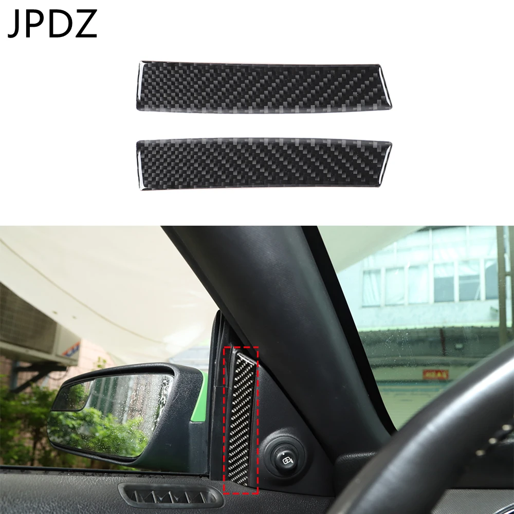 for Ford Mustang 2009 2010 2011 2012 2013 A Pillar Decoration Cover Trim Sticker Decal Carbon Fiber Car Interior Accessories