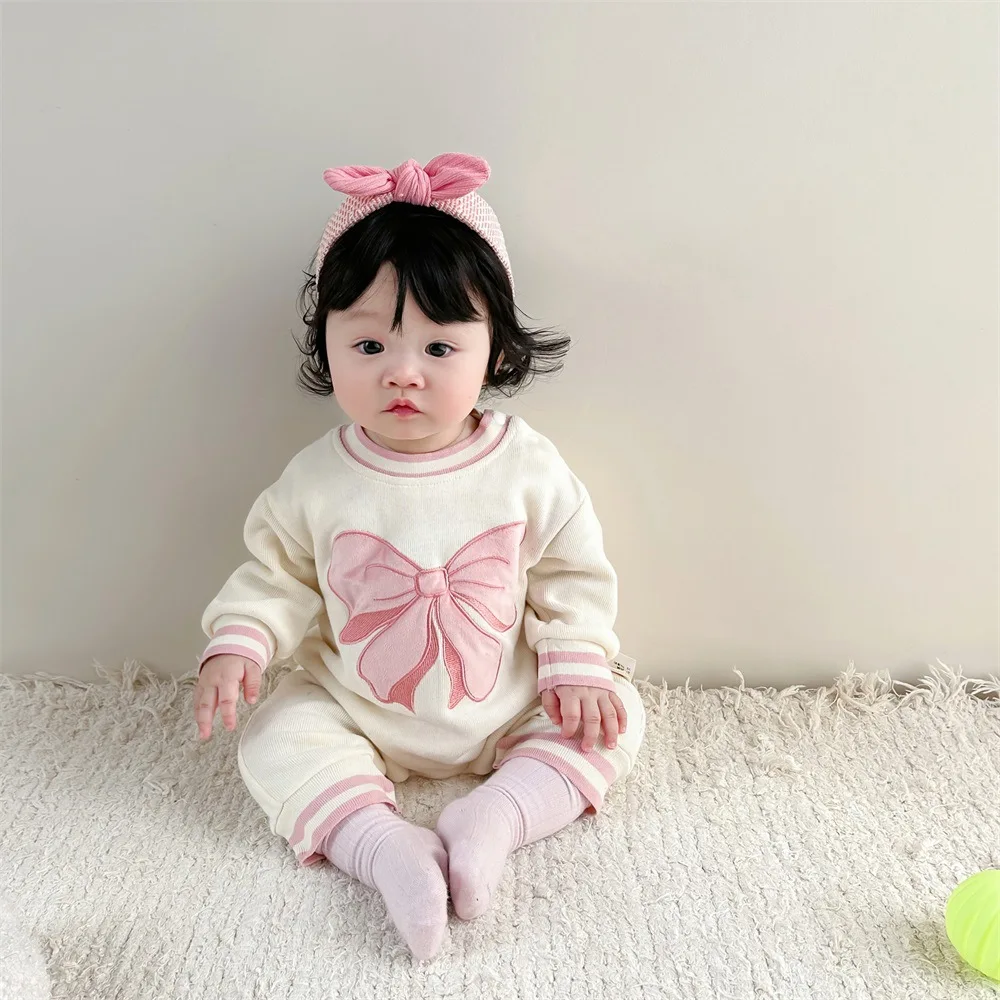 INS Style Newborn Baby Romper Thickened Warm Long Sleeve Clothes Winter Spring Autumn Outside Wear Jumpsuit Full Months Party C