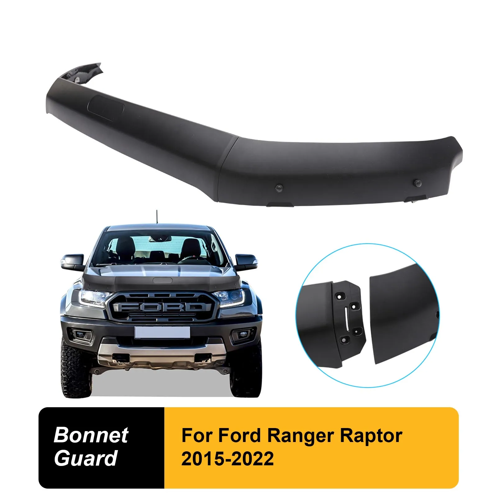 

Bonnet Guard Trim Matte Black Bonnet Protector for Ford Ranger Raptor 2015-2022 4X4 Car Accessries