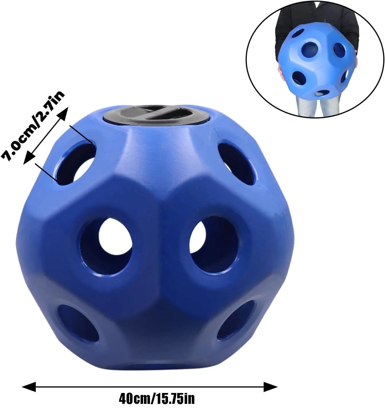 40 سنتيمتر لعبة القش الحصان الكرة الزرقاء تغذية بطيئة الإجهاد الإغاثة المغذية للماعز/الأغنام #2