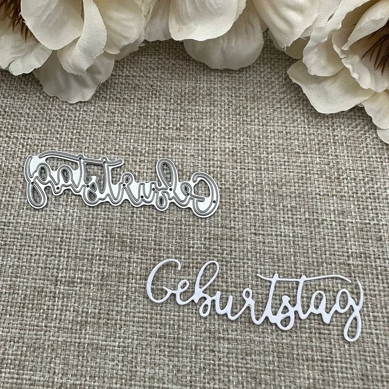 

German birthday letters Metal Cutting Dies Stencils For DIY Scrapbooking Decorative Handcraft Die Cutting Template Mold