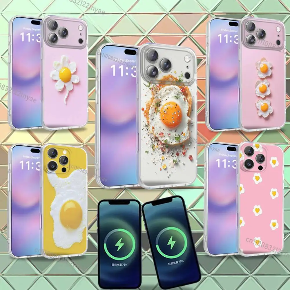 

Cute fried egg Phone Case For iPhone 16,14,11,17,13,15,12,Air,Plus,Pro,Max,E,Mini Frosted for MagSafe Magnetic