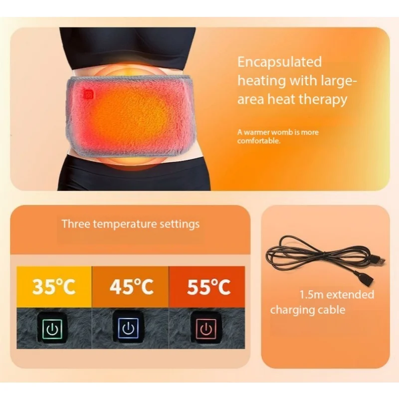 Electric Heating Belt USB Charging Hand Warmer Winter Heater Waist Warmers Hot Compress Abdominal Lumbar Uterus Warming Pad