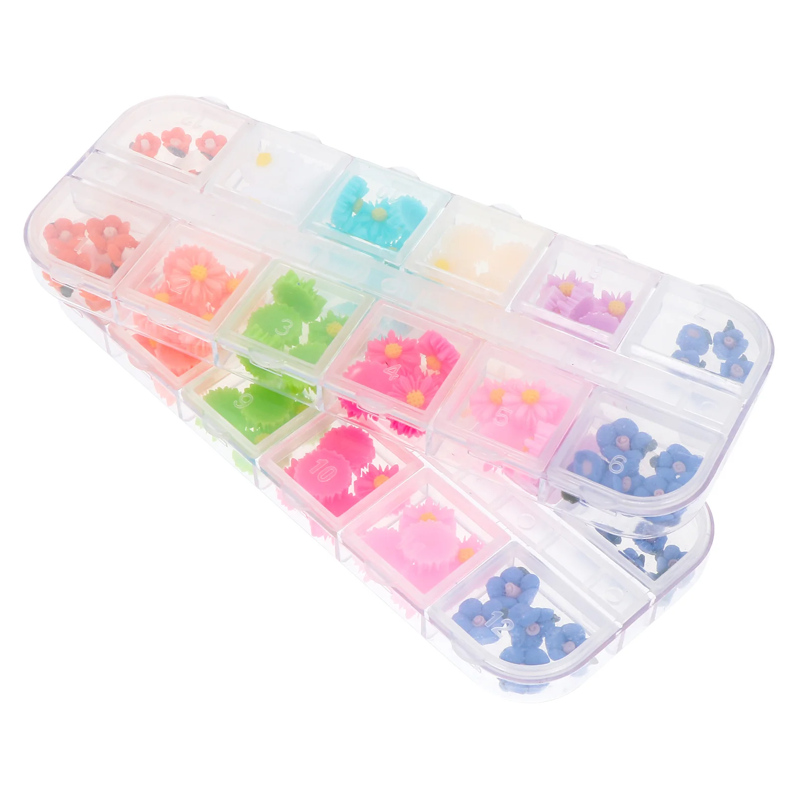 2 صناديق ديزي مسمار السحر ثلاثية الأبعاد الراتنج زهرة مسمار الفن DIY بها بنفسك مانيكير نصائح الديكور مختلط الألوان هدية مناسبة للسفر #3