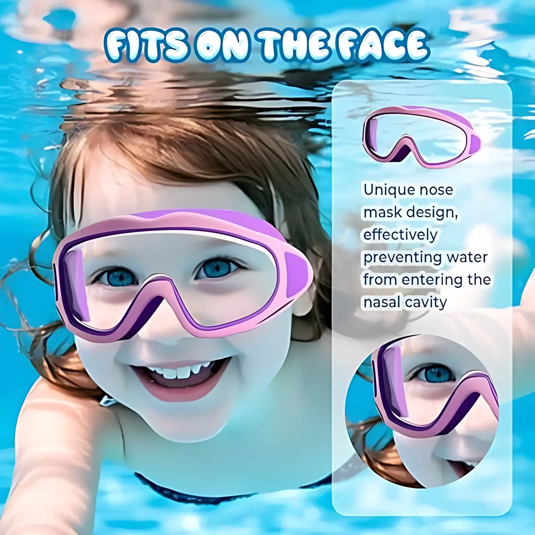 2 Pack Kids Swimming Goggles Anti-Fog UV Protection Wide View Waterproof Leakproof Swim Glasses For Boys Girls Pool Beach Diving Outdoor Water Sports
