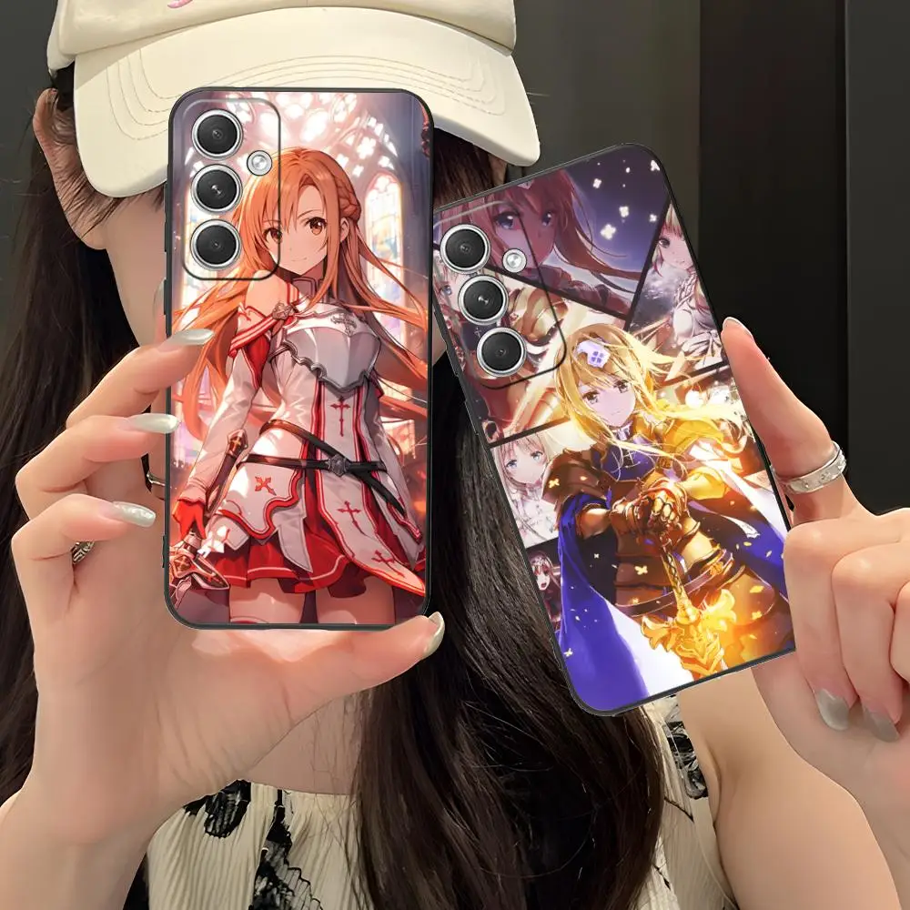

Sword Asuna Anime Phone Case for Samsung Galaxy S25 S24 S23 S22 S21 S20 S10 S9 Plus FE Ultra Lite Black Pretty Luxury