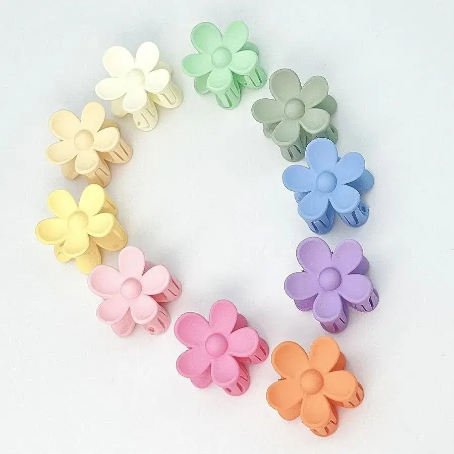 10 Stück/Set Mehrfarbige Matte Kunststoff-Blumenclips für Pony und Haaransatz, Geeignet für Hochsteckfrisuren, Geschenk für Süße Damen – Detail 1