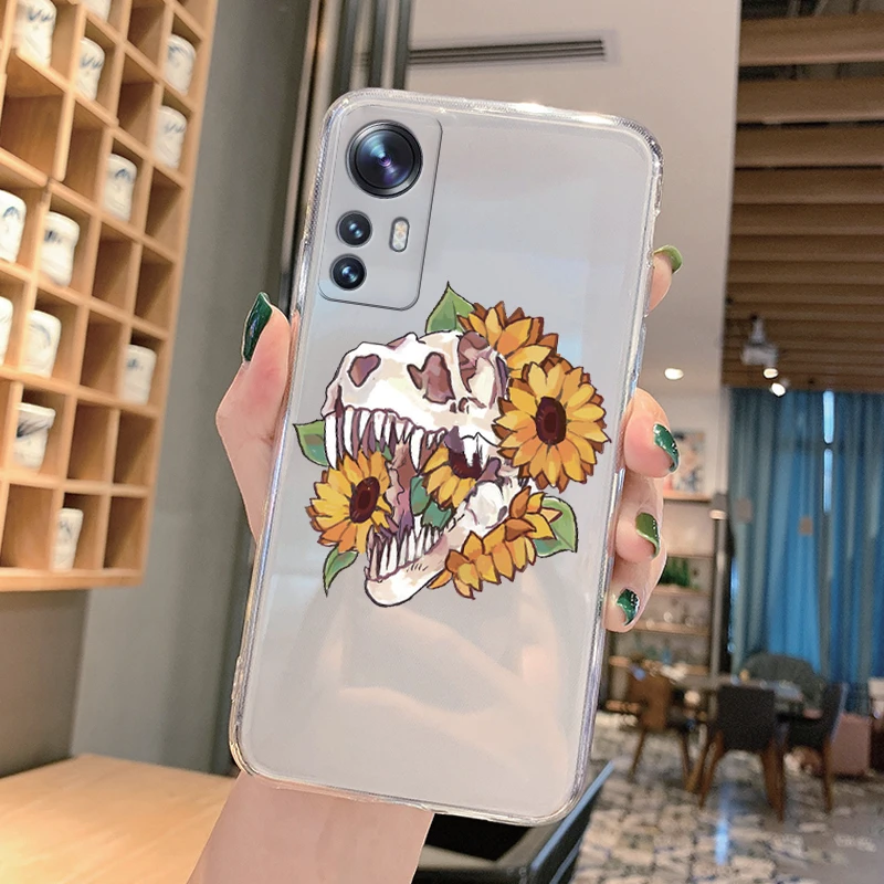สําหรับ Xiaomi 12 5G 12S กรณีน่ารักดอกไม้แคคตัสทาสีฝาครอบ Fundas ซิลิโคนนุ่มสําหรับ Xiaomi 12 Lite 12X Mi 12 กันชน