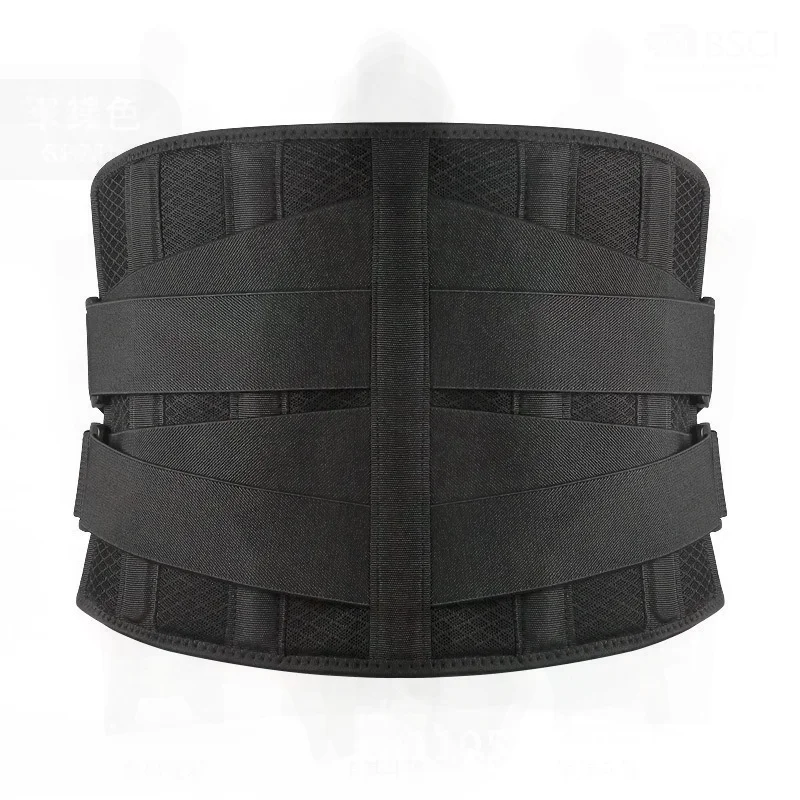 

Дышащий нейлоновый спортивный корсет для поддержки талии, фиксированный компрессионный пояс для тренировок приседаний, фитнеса и сидячей поддержки, черный