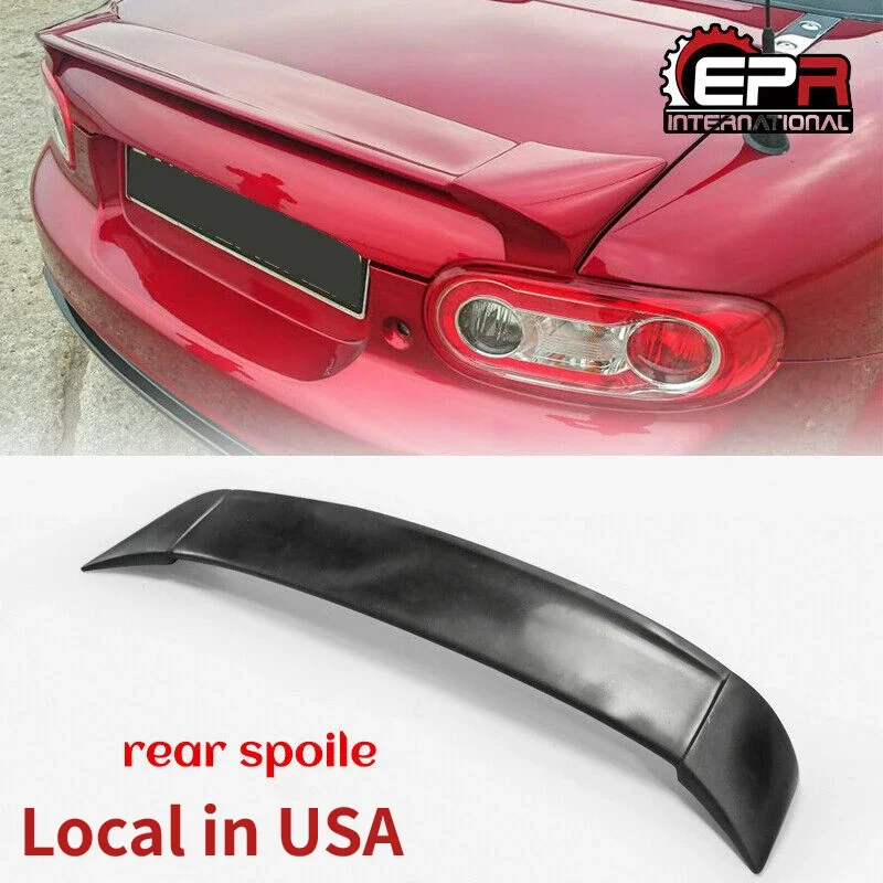 For MX5 NC NCEC Roadster Miata (Soft Top Only) RBK Style Fiberglass Trunk Spoiler FRP Unpainted Fiber Glass Rear Wing Trim