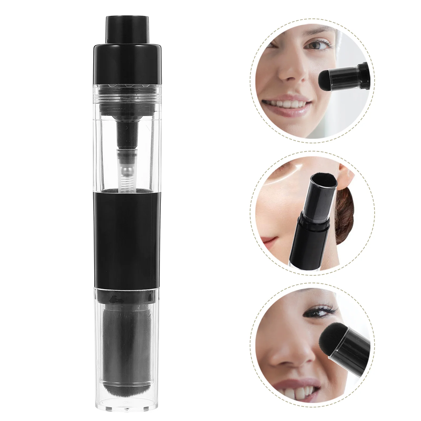 

Push-type Makeup Brush Packaging Bottle All-in-one Portable (button Black Fiber Hair PF-7) Foundation Applicator Brushes