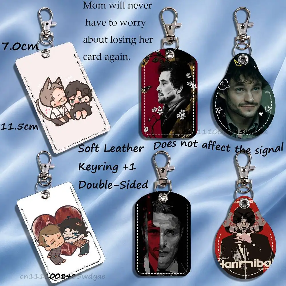 H-HannibalS and Will Card Keychain Fashion Pendant Bag ID Door Card Case Bus Card Cute Adult