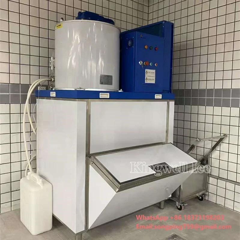 Máquina para Hacer Hielo de 2 Toneladas por Día para la Industria Pesquera, Máquina para Hacer Hielo en Escamas para la Conservación de Pescados