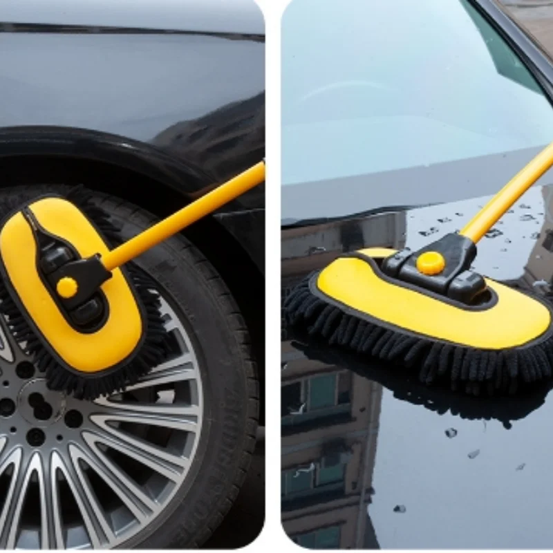 Car Wash Mop Brush Telescoping Long Handle Cleaning Retractable Bending Rodextendable Auto Detailing Cleaning Tools