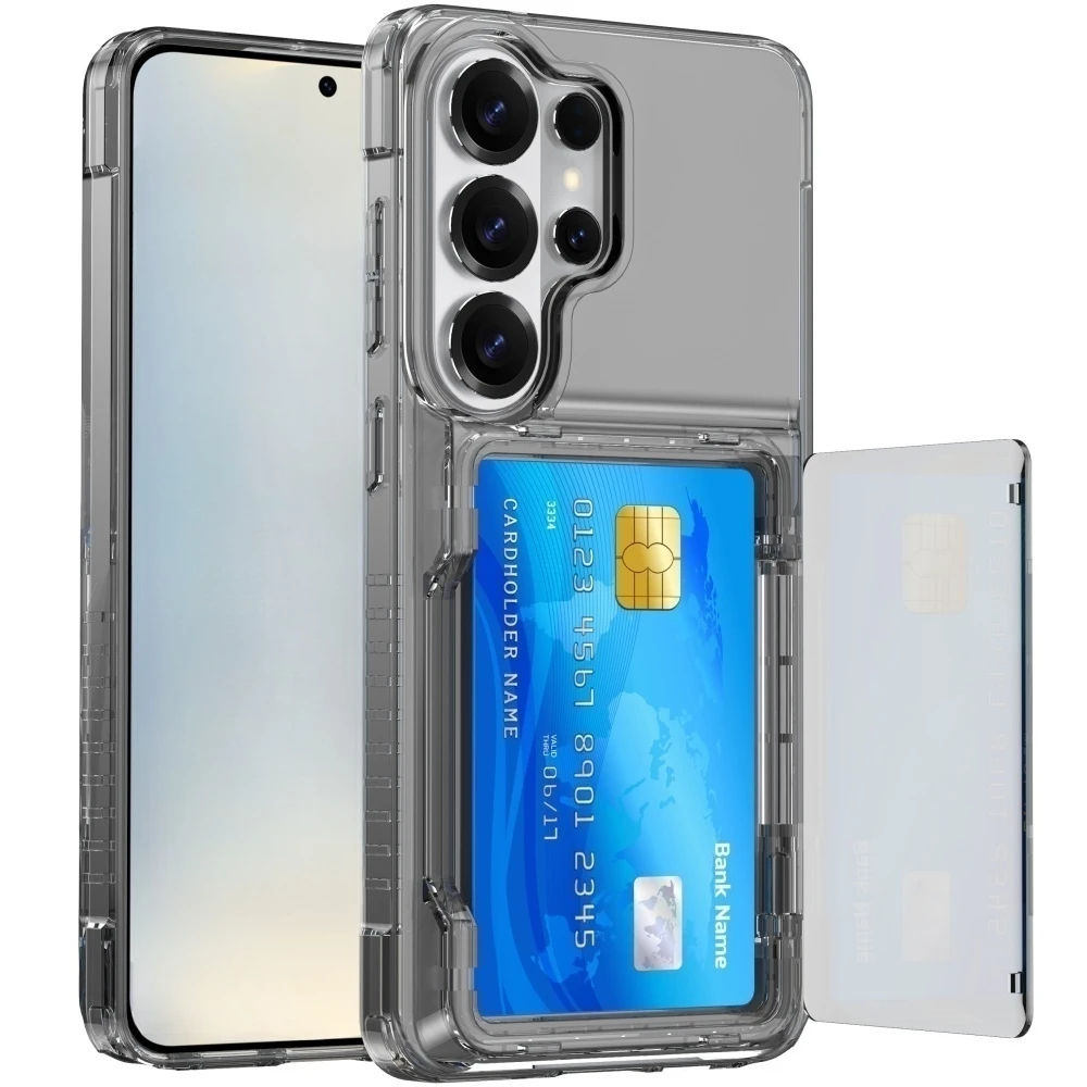 Brieftaschenhülle für Samsung S26 Ultra/S26 Plus/S26+/S26+ – Transparente Hülle mit Kreditkartenhalter und Ausweisfächern, stoßfeste Abdeckung – Detail 10