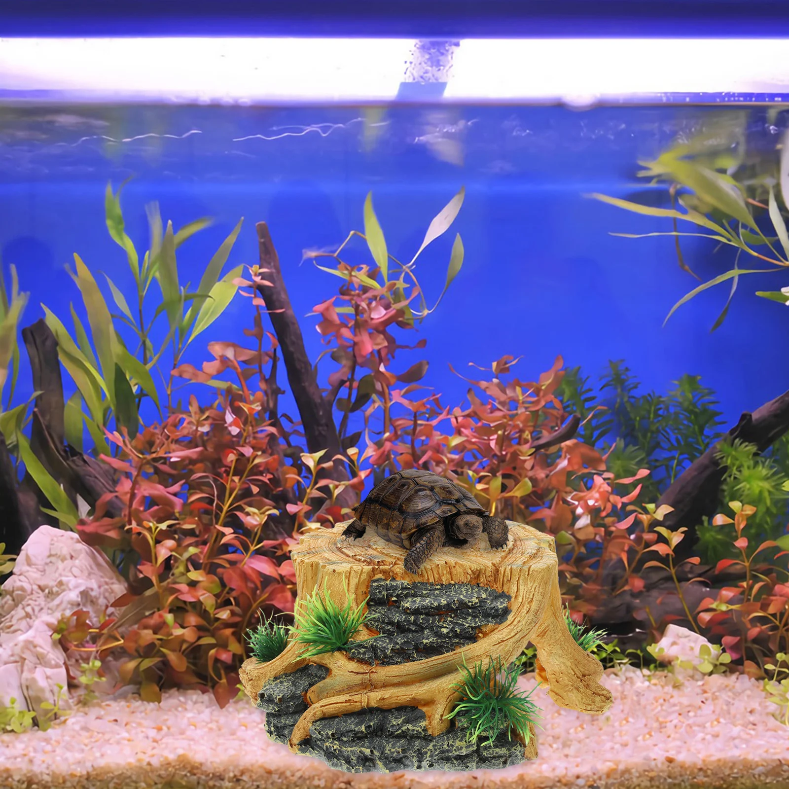 

Simulation Stone Ornament Resin Turtle Basking Platform For Aquarium Reptile Habitat Floating Dock Small Turtle Tank