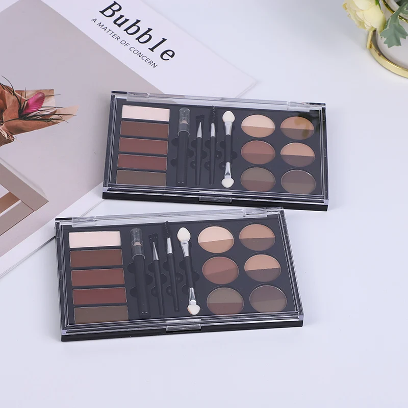 12Colors 3 in 1 Professional Eyebrow Kit Pro Palette Eyebrow Enhancers (New) Pomade Pencil Brush Drawing Tools