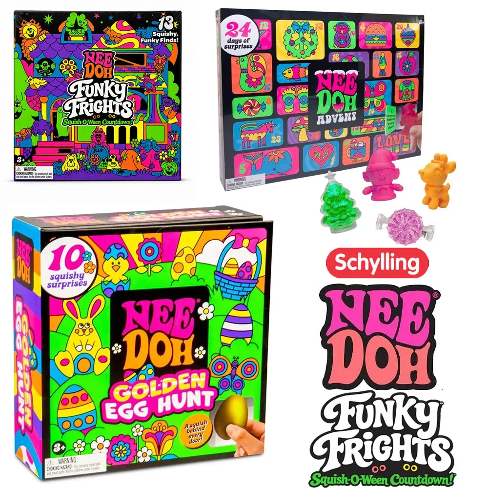 Needoh New Funky Frights Halloween Advent Calendar 13 Days, Spooky Squishy Slow Rise Stress Relief Toys Countdown Gift Box