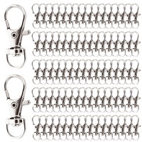 25-200Pcs Swivel Lobster Clasp Snap Hooks Stainless Steel Key Ring Clasp D Ring Snap Hook for Keychains Jewelry DIY Crafts