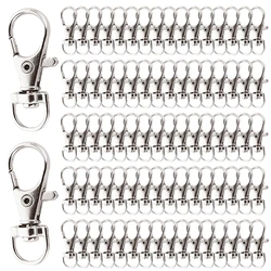 25-200Pcs Swivel Lobster Clasp Snap Hooks Stainless Steel Key Ring Clasp D Ring Snap Hook for Keychains Jewelry DIY Crafts