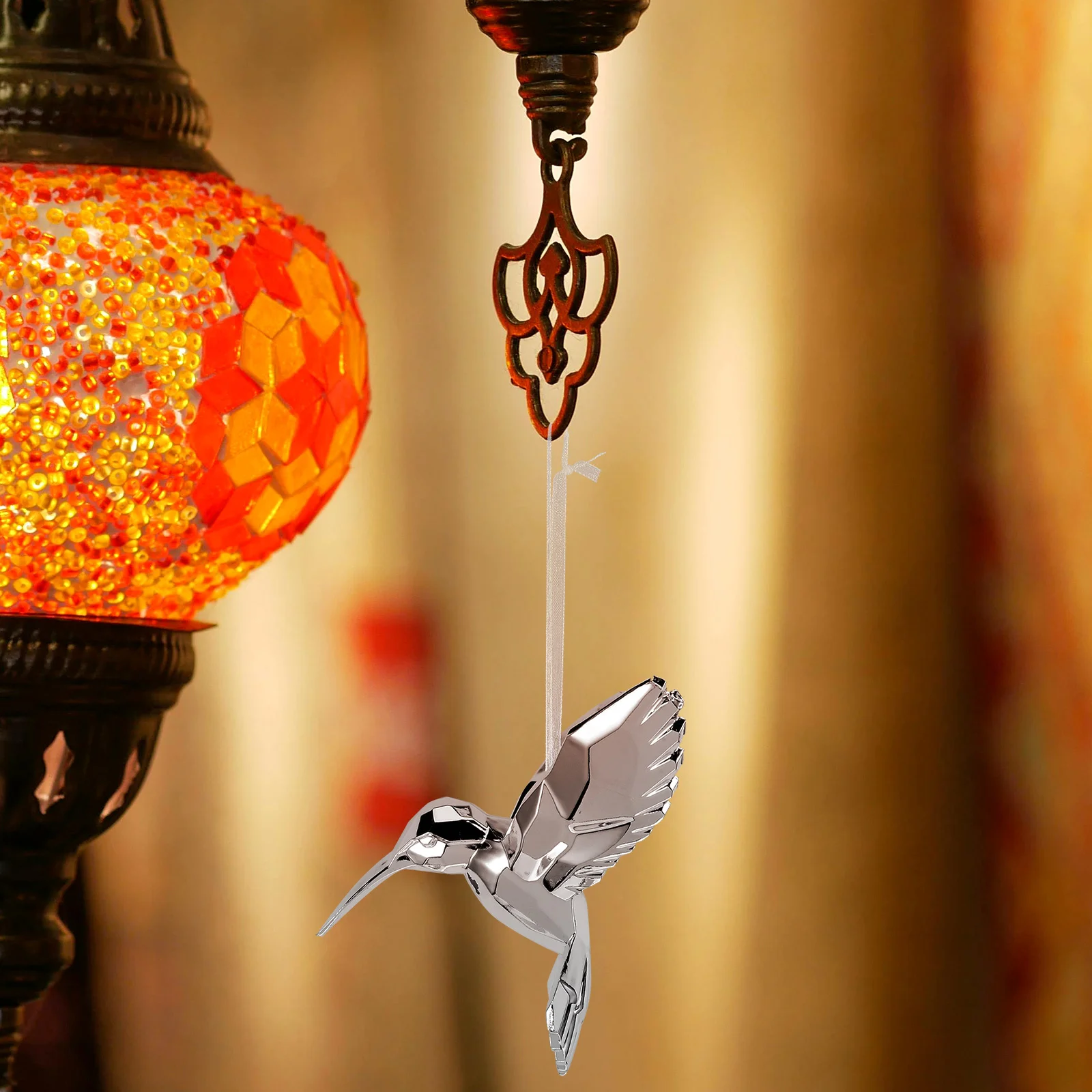 

3Pcs Acrylic Hummingbird Pendant Decorative Bird Ornaments Hanging Ceiling Decor Hummingbird Ornament