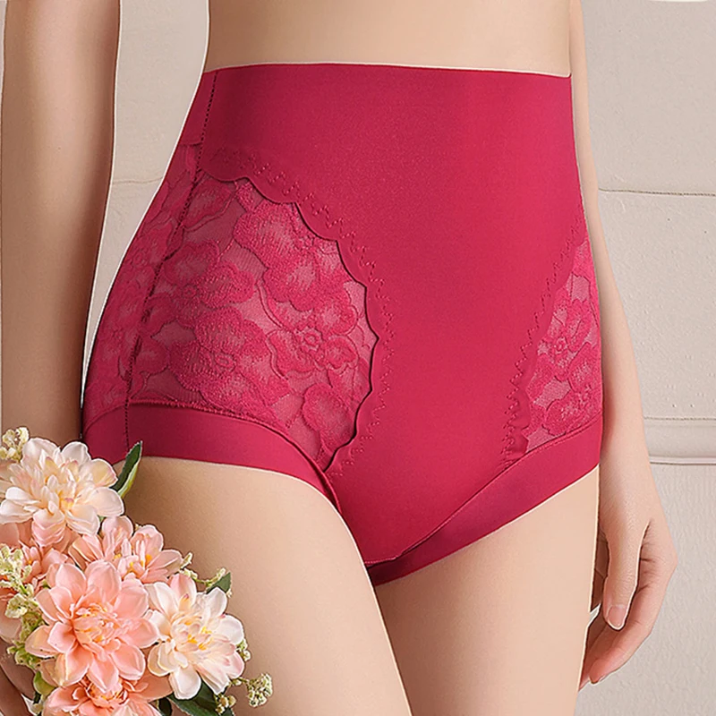 ملابس داخلية نسائية رفيعة عالية الخصر ملابس داخلية مثيرة من الدانتيل بدون خياطة ملابس داخلية نسائية قابلة للتنفس لرفع المؤخرة ملابس داخلية مريحة