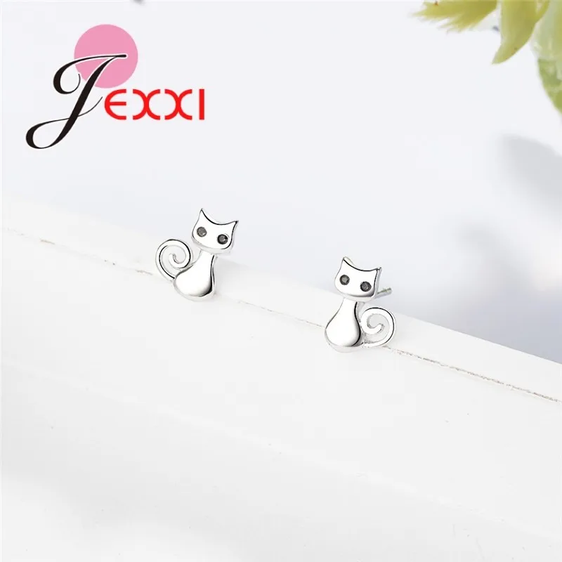 

New Fashion Sweet Romantic Style Animal Shape 925 Sterling Silver Stud Earring For Woman Girls Christmas Gift