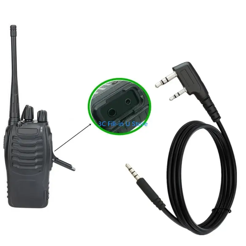 G8TA Walkies Talkies Sound Cable with In Line Microphones & PTT Switches K To 3.5mm Interfaces 1.2 Meter for Automotives Speaker