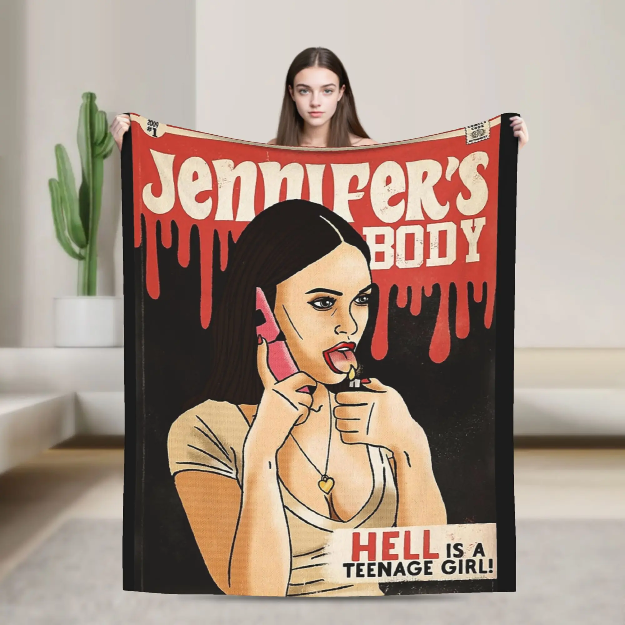 Jennifer's Body Teenage Girls Poster Blanket  Fuzzy Novelty Warm Throw Blankets for Home Spring/Autumn
