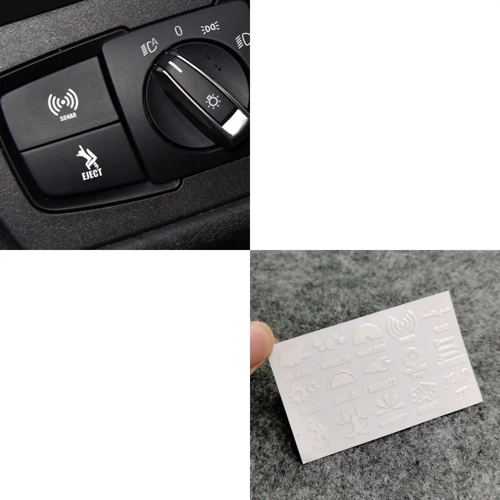 Precisely Cut 1.91cm Car Switches Panel Stickers Adhesive Sheet Decorative Labels Decals For Window Button Enhancement